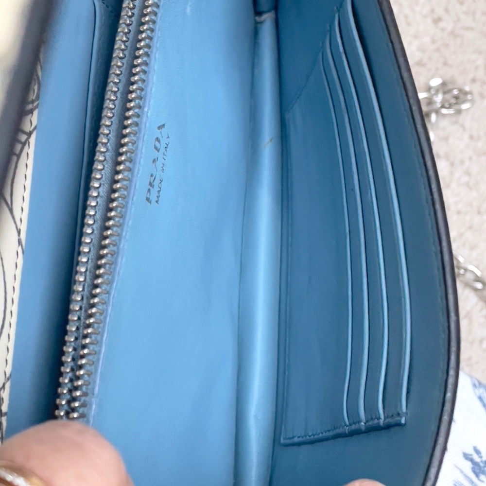 Prada Signature X James Jean Rabbit Print Leather Wallet on Chain Crossbody Bag - Picture 8 of 12